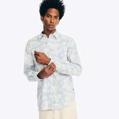 Nautica Mens Printed Poplin Shirt In Multi