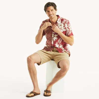 Nautica Mens Printed Short-sleeve Camp Shirt In Multi