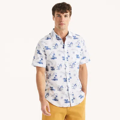 Nautica Mens Printed Short-sleeve Shirt In Blue