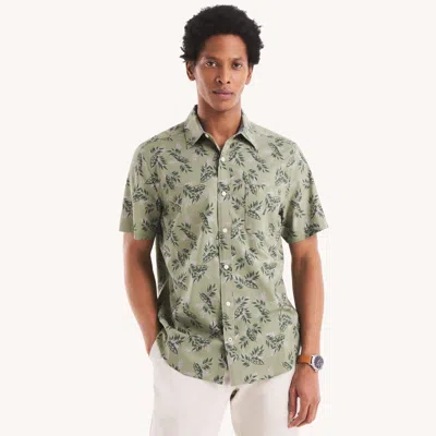 Nautica Mens Printed Short-sleeve Shirt In Gray