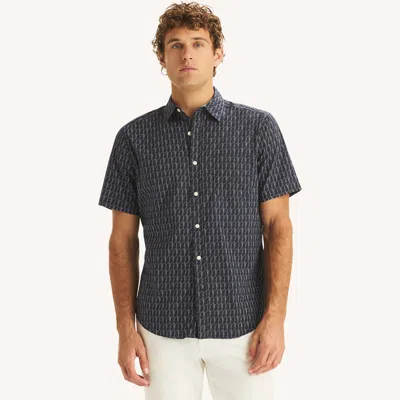 Nautica Mens Printed Short-sleeve Shirt In Black