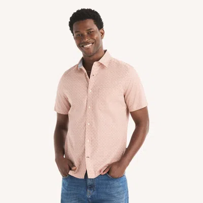 Nautica Mens Printed Short-sleeve Shirt In Pink