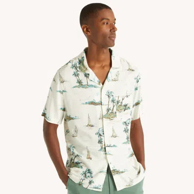 Nautica Mens Printed Short-sleeve Shirt In Marshmallow