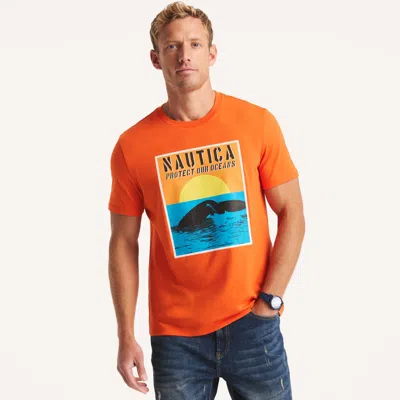 Nautica Mens Protect Our Oceans Graphic T-shirt In Multi