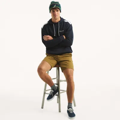 Nautica Mens Pullover Fleece Hoodie In Black