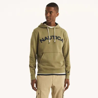 Nautica Mens Pullover Logo Hoodie In Green