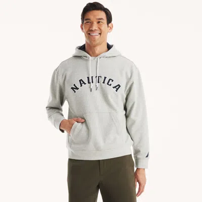 Nautica Mens Pullover Logo Hoodie In Grey