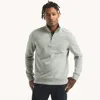 Nautica Mens Quarter-zip Fleece Sweatshirt In Green