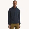 Nautica Mens Quarter-zip Fleece Sweatshirt In Multi