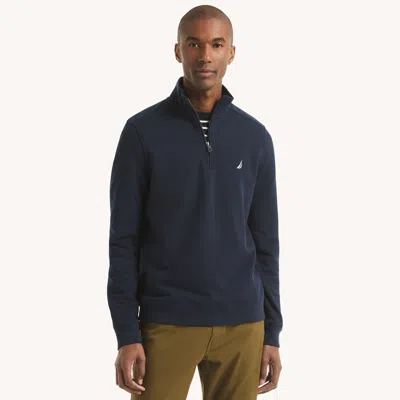 Nautica Mens Quarter-zip Fleece Sweatshirt In Multi
