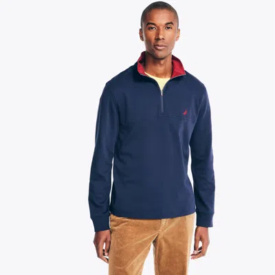 Nautica Mens Quarter-zip Sweatshirt In Multi