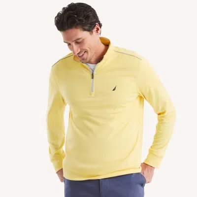 Nautica Mens Quarter-zip Sweatshirt In Yellow