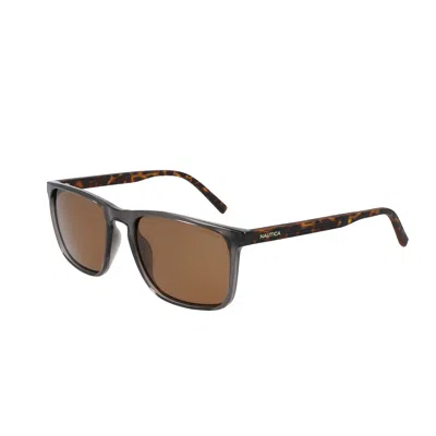 Nautica Mens Rectangle Sunglasses In Brown