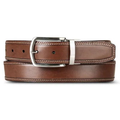 Nautica Mens Reversible Stitch Leather Belt In Multi