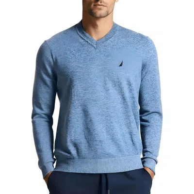 Nautica Mens Ribbed Trim Knit Pullover Sweater In Blue