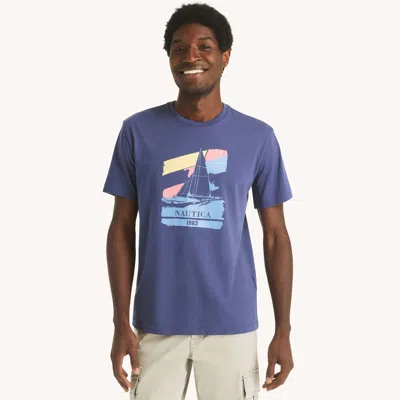 Nautica Mens Sailboat Graphic T-shirt In Multi