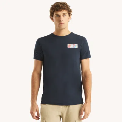 Nautica Mens Sailing Graphic T-shirt In Navy