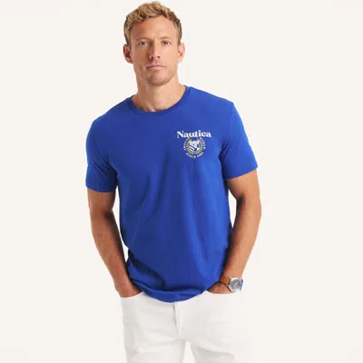 Nautica Mens Sailing Graphic T-shirt In Olympic Blue