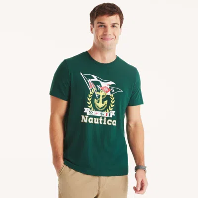 Nautica Mens Sailing Heritage Graphic T-shirt In Multi