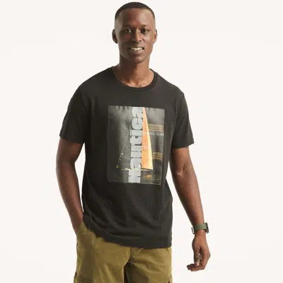 Nautica Men's Sailing Team Graphic T-shirt In True Black