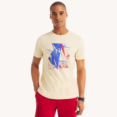 Nautica Mens Sailing Team Graphic T-shirt In Neutral