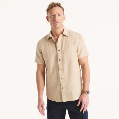 Nautica Mens Short-sleeve Linen Shirt In Multi
