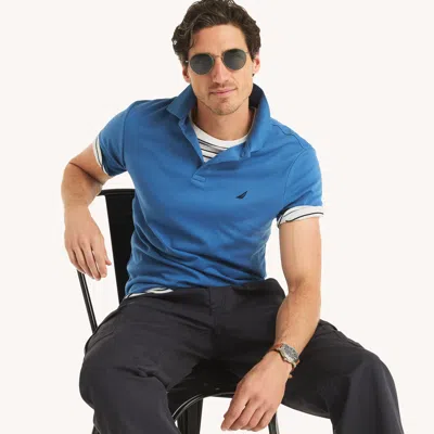 Nautica Mens Slim Fit Deck Polo In Blue