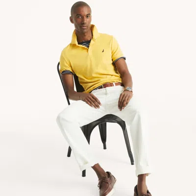 Nautica Mens Slim Fit Deck Polo In Yellow
