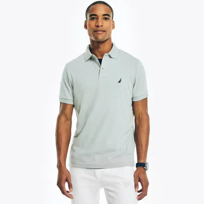 Nautica Mens Slim Fit Interlock Deck Polo In Grey