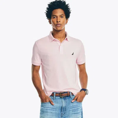 Nautica Mens Slim Fit Interlock Deck Polo In Pink