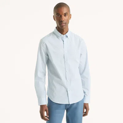 Nautica Mens Slim Fit Wrinkle-resistant Plaid Shirt In Blue