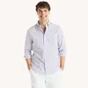 Nautica Mens Slim Fit Wrinkle-resistant Plaid Shirt In White