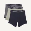 Nautica Mens Solid Cotton Boxer Briefs, 3-pack In Multi