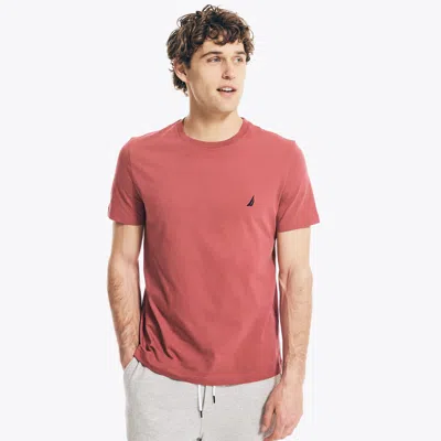 Nautica Mens Solid Crewneck T-shirt In Pink