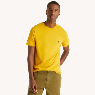 Nautica Mens Solid Crewneck T-shirt In Yellow