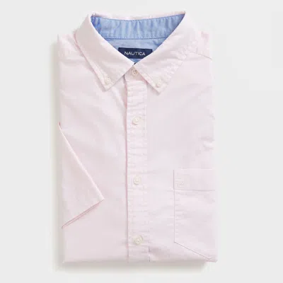 Nautica Mens Solid Oxford Short-sleeve Shirt In Multi