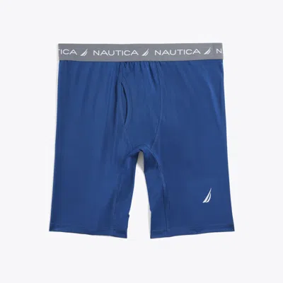 Nautica Mens Solid Performance Undershort In Blue