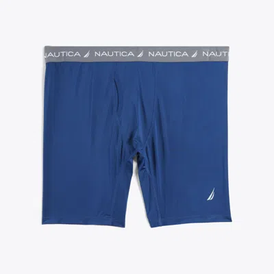 Nautica Mens Solid Performance Undershort In Blue