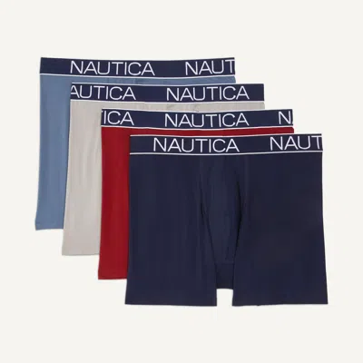 Nautica Mens Stretch Boxer Briefs, 4-pack In Multi