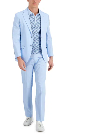 Nautica Mens Stretch Cotton Two-button Suit In Blue