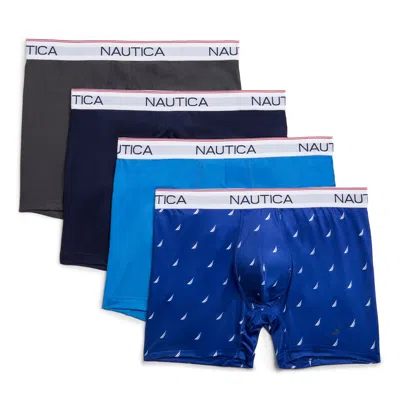 Nautica Mens Stretch Performance Boxer Briefs, 4-pack In Grey