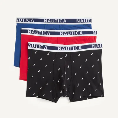 Nautica Mens Stretch Trunks, 3-pack In Animal Print