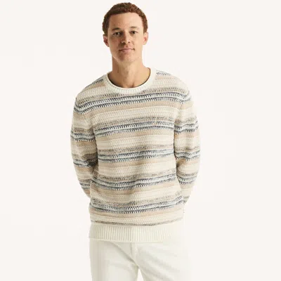 Nautica Mens Striped Crewneck Sweater In Marshmallow