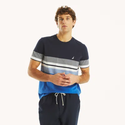 Nautica Mens Striped Crewneck T-shirt In Multi
