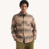 Nautica Mens Striped Flannel Shirt In Multi