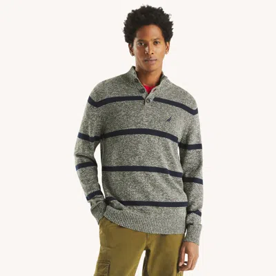 Nautica Mens Striped Mock-neck Sweater In Multi
