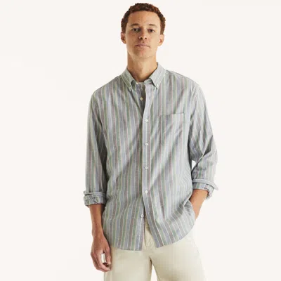 Nautica Mens Striped Oxford Shirt In Blue