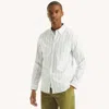 Nautica Men's Classic-fit Stripe Button-down Oxford Shirt In White