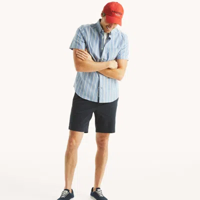 Nautica Mens Striped Oxford Short-sleeve Shirt In Multi