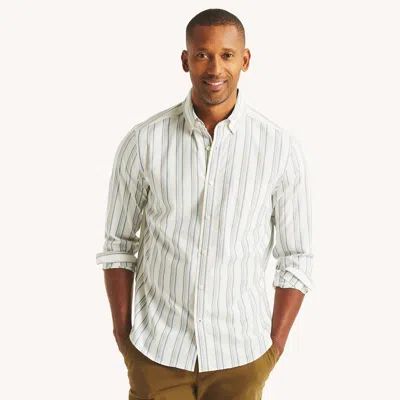 Nautica Mens Striped Shirt In Bright White